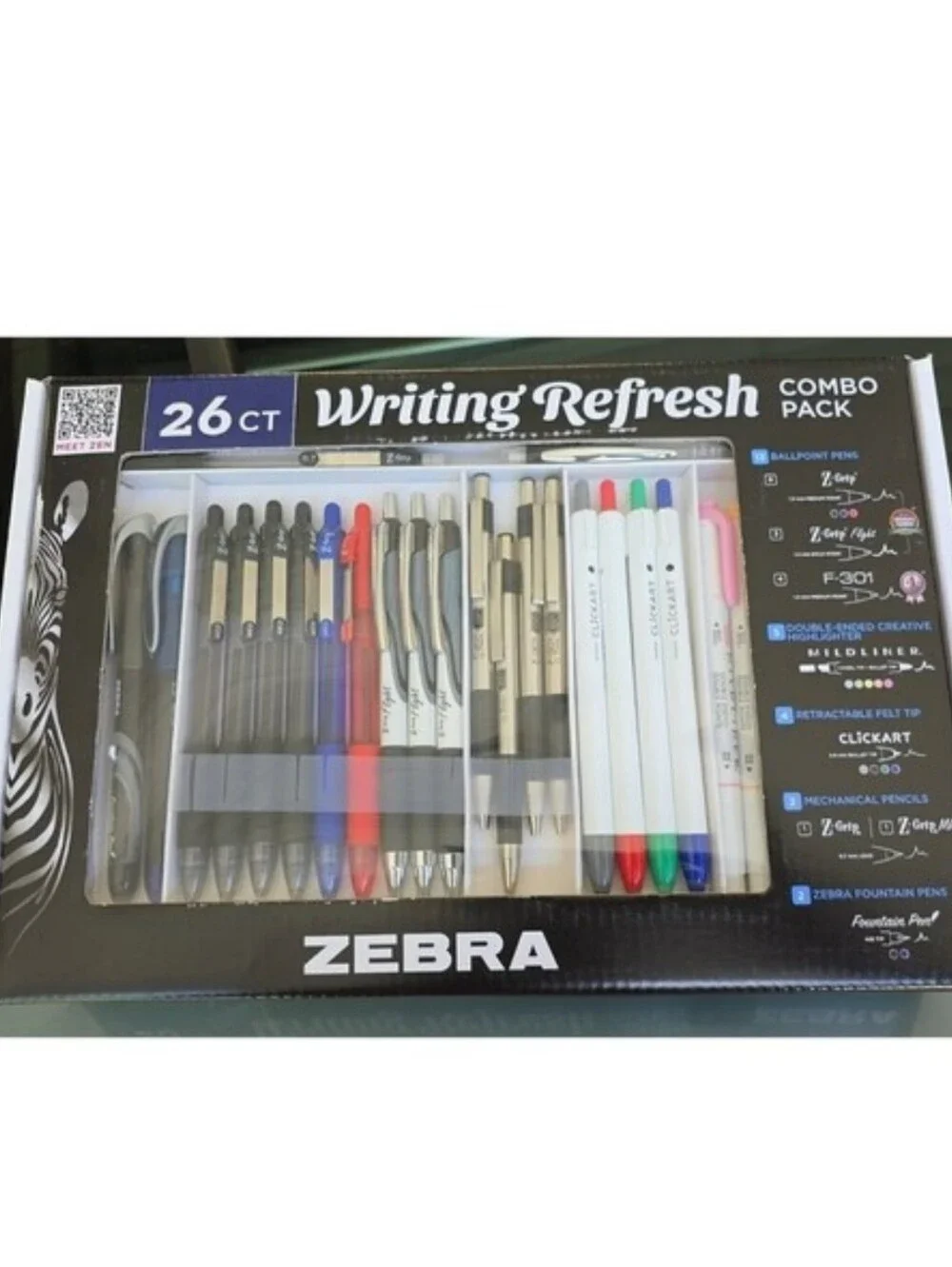 Zebra Writing Refresh Combo 26ct Pens Mildliners Highlighter Mechanical Pencils